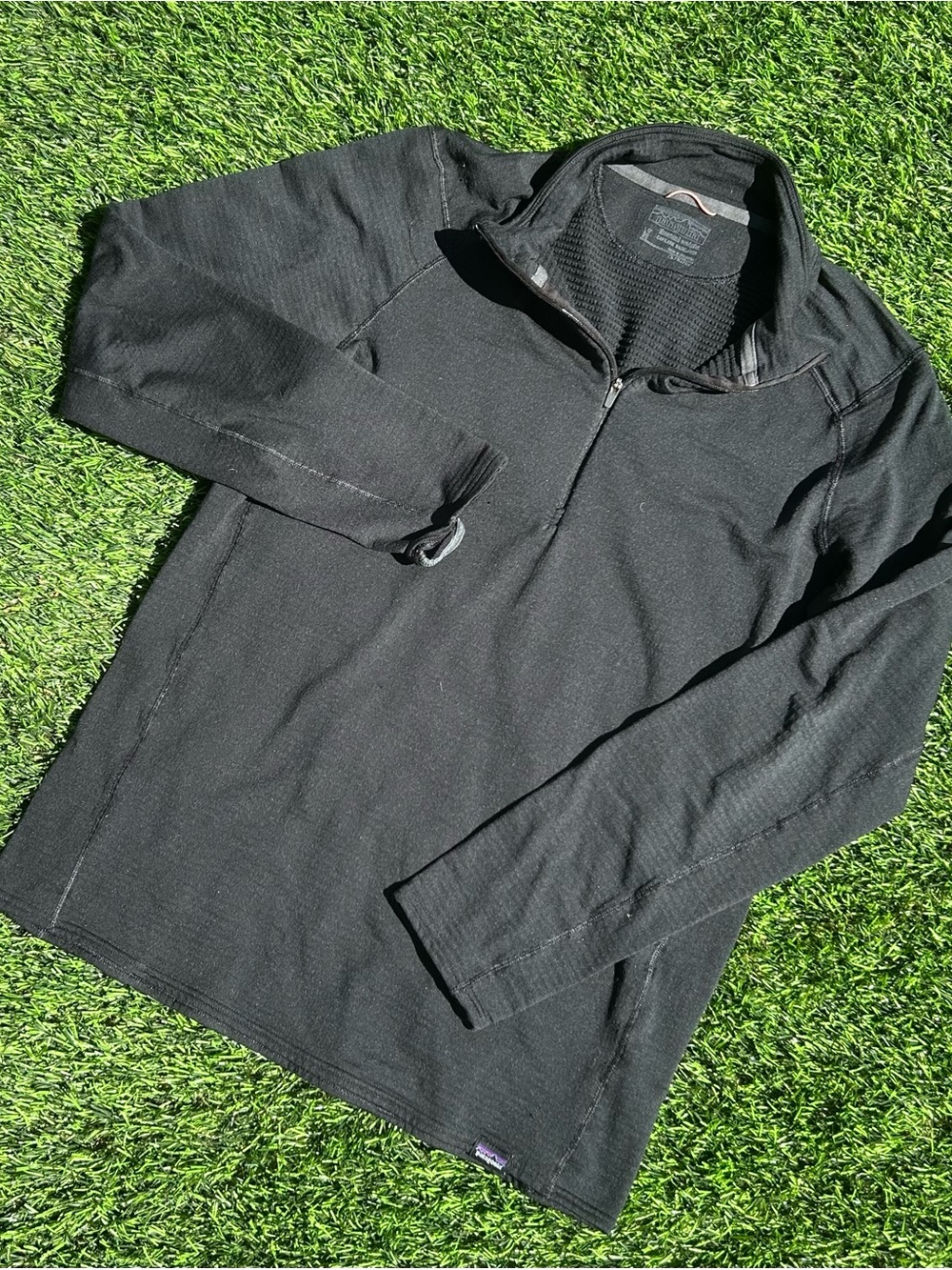 Black Quarter-Zip Performance Sweater